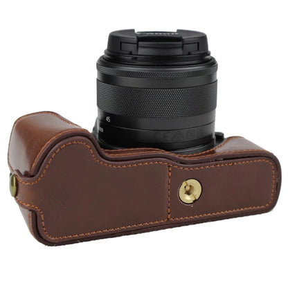 1/4 นิ้วด้ายหนัง PU กล้อง ฐานครึ่งเคสสำหรับ Canon EOS M50 / M50 Mark II, For Canon EOS M50