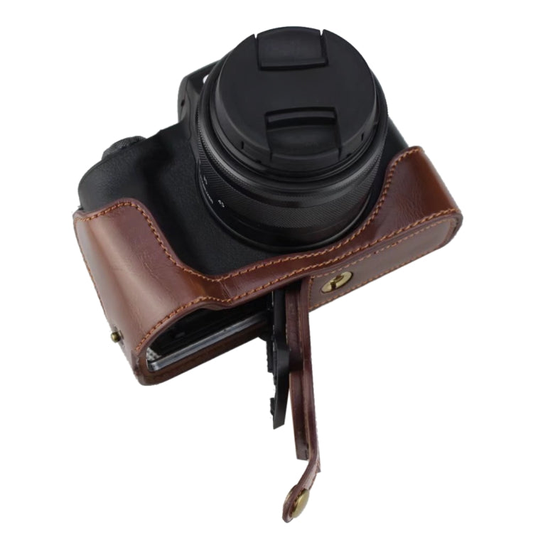 1/4 นิ้วด้ายหนัง PU กล้อง ฐานครึ่งเคสสำหรับ Canon EOS M50 / M50 Mark II, For Canon EOS M50
