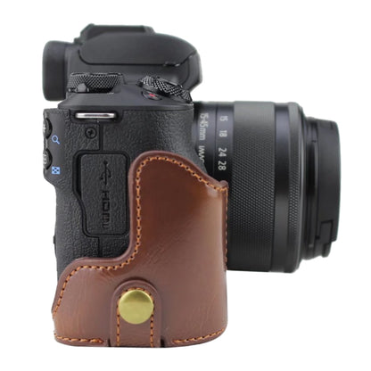 1/4 นิ้วด้ายหนัง PU กล้อง ฐานครึ่งเคสสำหรับ Canon EOS M50 / M50 Mark II, For Canon EOS M50