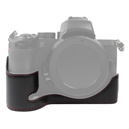 1/4 นิ้วด้ายหนัง PU กล้อง ฐานครึ่งเคสสำหรับ Nikon Z50, For Nikon Z50