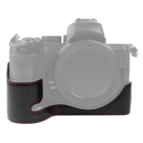 1/4 นิ้วด้ายหนัง PU กล้อง ฐานครึ่งเคสสำหรับ Nikon Z50, For Nikon Z50