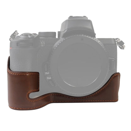 1/4 นิ้วด้ายหนัง PU กล้อง ฐานครึ่งเคสสำหรับ Nikon Z50, For Nikon Z50