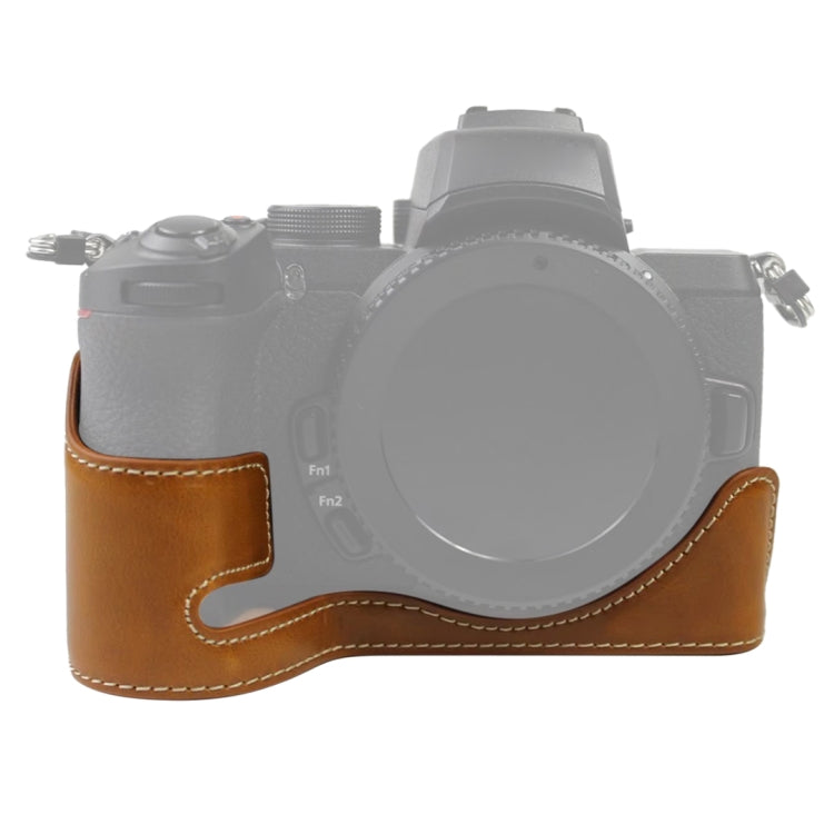 1/4 นิ้วด้ายหนัง PU กล้อง ฐานครึ่งเคสสำหรับ Nikon Z50, For Nikon Z50
