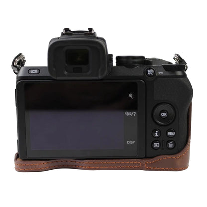 1/4 นิ้วด้ายหนัง PU กล้อง ฐานครึ่งเคสสำหรับ Nikon Z50, For Nikon Z50