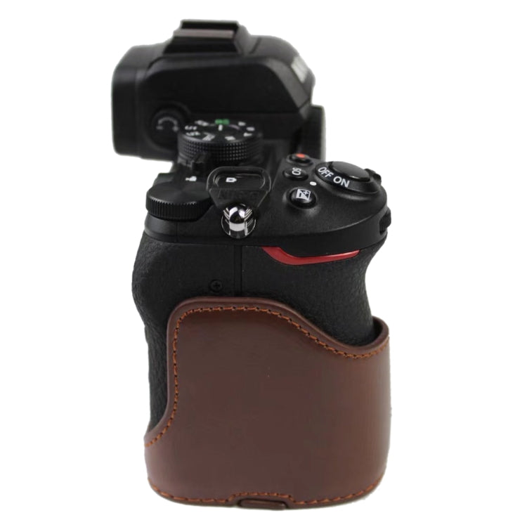 1/4 นิ้วด้ายหนัง PU กล้อง ฐานครึ่งเคสสำหรับ Nikon Z50, For Nikon Z50