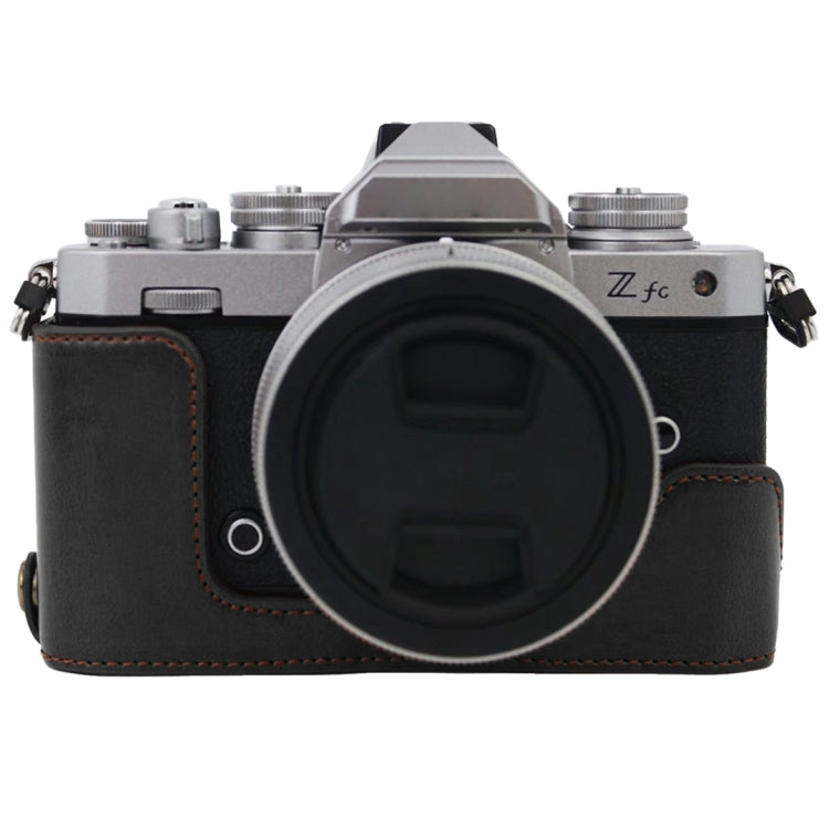 1/4 นิ้วด้าย PU กล้องหนังครึ่งเคสสำหรับ Nikon Z fc, For Nikon Z fc