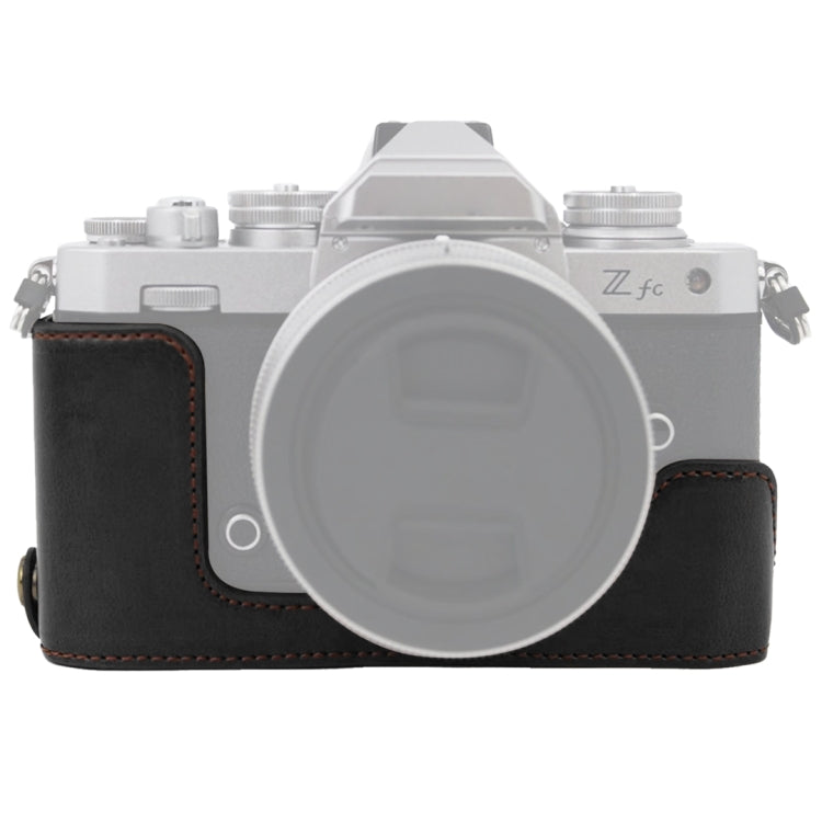 1/4 นิ้วด้าย PU กล้องหนังครึ่งเคสสำหรับ Nikon Z fc, For Nikon Z fc