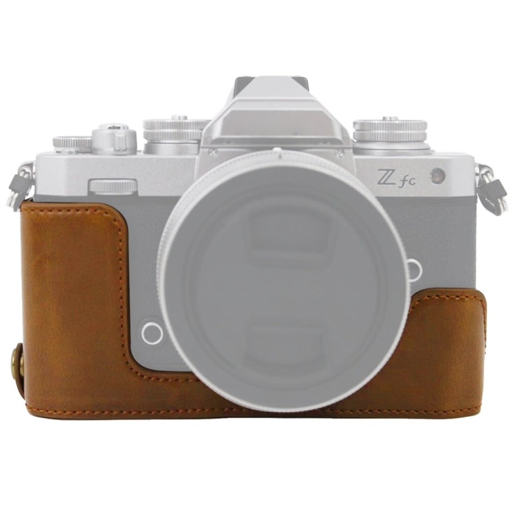 1/4 นิ้วด้าย PU กล้องหนังครึ่งเคสสำหรับ Nikon Z fc, For Nikon Z fc
