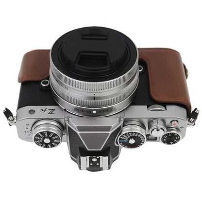 1/4 นิ้วด้าย PU กล้องหนังครึ่งเคสสำหรับ Nikon Z fc, For Nikon Z fc
