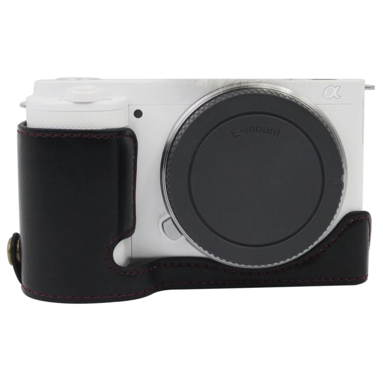 1/4 นิ้วด้ายกล้องหนัง PU ครึ่งกรณีฐานสำหรับ Sony ZV-E10 / ZV-E10L, For Sony ZV-E10