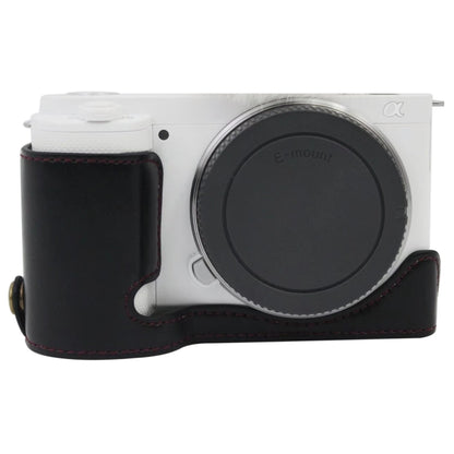 1/4 นิ้วด้ายกล้องหนัง PU ครึ่งกรณีฐานสำหรับ Sony ZV-E10 / ZV-E10L, For Sony ZV-E10