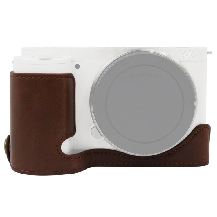 1/4 นิ้วด้ายกล้องหนัง PU ครึ่งกรณีฐานสำหรับ Sony ZV-E10 / ZV-E10L, For Sony ZV-E10