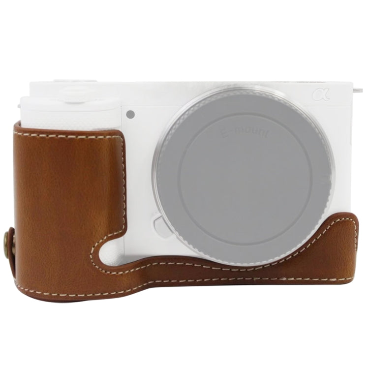 1/4 นิ้วด้ายกล้องหนัง PU ครึ่งกรณีฐานสำหรับ Sony ZV-E10 / ZV-E10L, For Sony ZV-E10