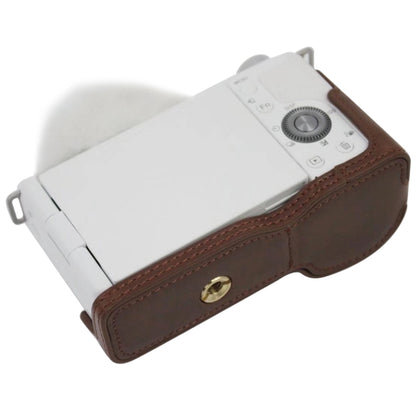 1/4 นิ้วด้ายกล้องหนัง PU ครึ่งกรณีฐานสำหรับ Sony ZV-E10 / ZV-E10L, For Sony ZV-E10