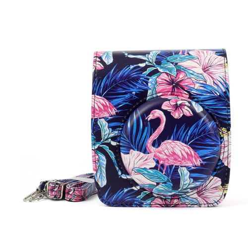 Flamingo รูปแบบ PU หนังป้องกันกระเป๋ากล้องสำหรับ FUJIFILM Instax Mini90 กล้อง, Flamingo