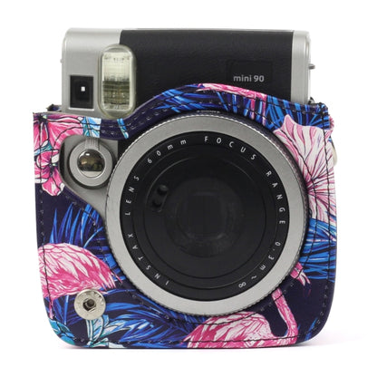 Flamingo รูปแบบ PU หนังป้องกันกระเป๋ากล้องสำหรับ FUJIFILM Instax Mini90 กล้อง, Flamingo