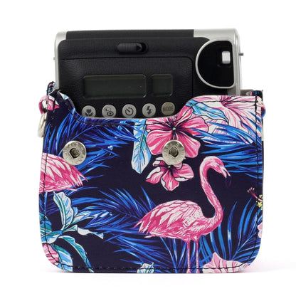 Flamingo รูปแบบ PU หนังป้องกันกระเป๋ากล้องสำหรับ FUJIFILM Instax Mini90 กล้อง, Flamingo