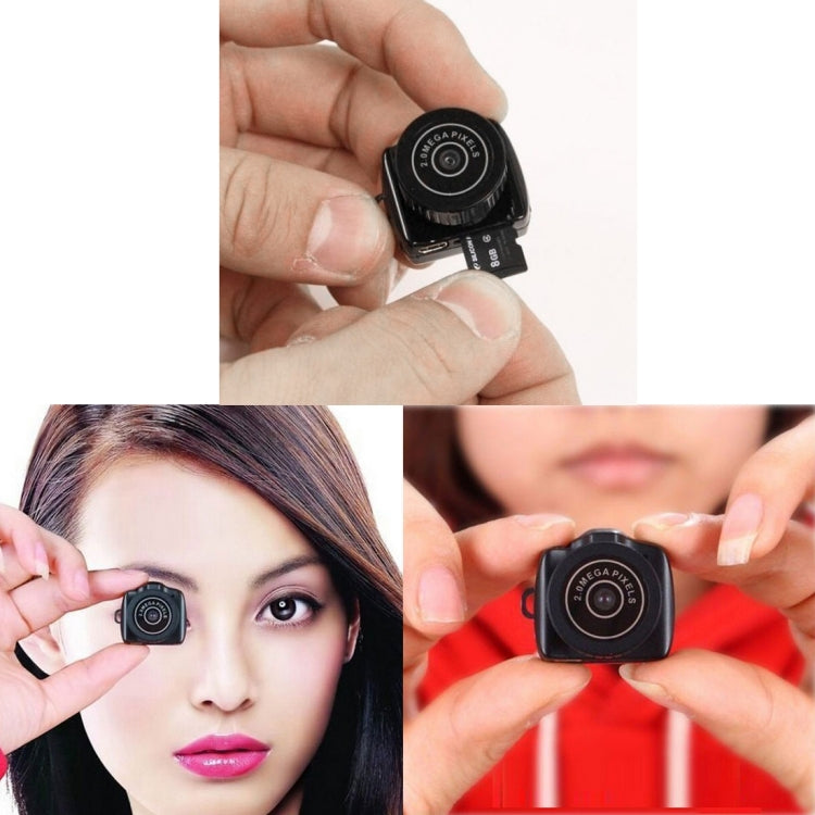 Y2000 HD กีฬากลางแจ้ง Ultra-Mini DV Pocket กล้องบันทึกวิดีโอดิจิตอลกล้องวิดีโอรองรับการ์ด Micro SD / TF สูงสุด 32GB (สีดำ), Y2000