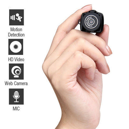 Y2000 HD กีฬากลางแจ้ง Ultra-Mini DV Pocket กล้องบันทึกวิดีโอดิจิตอลกล้องวิดีโอรองรับการ์ด Micro SD / TF สูงสุด 32GB (สีดำ), Y2000