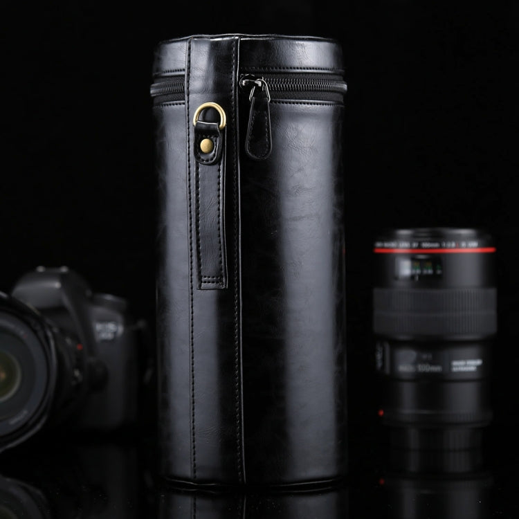 กล่องใส่เลนส์ขนาดใหญ่พิเศษซิปกระเป๋าหนัง PU สำหรับเลนส์กล้อง DSLR ขนาด: 24.5 * 10.5 * 10.5 ซม., 24.5 x 10.5cm (Brown), 24.5 x 10.5cm (Coffee), 24.5 x 10.5cm (Black)