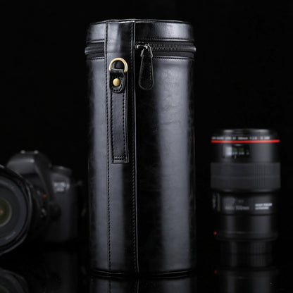 กล่องใส่เลนส์ขนาดใหญ่พิเศษซิปกระเป๋าหนัง PU สำหรับเลนส์กล้อง DSLR ขนาด: 24.5 * 10.5 * 10.5 ซม., 24.5 x 10.5cm (Brown), 24.5 x 10.5cm (Coffee), 24.5 x 10.5cm (Black)