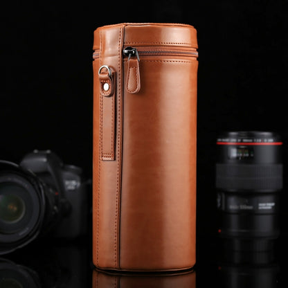 กล่องใส่เลนส์ขนาดใหญ่พิเศษซิปกระเป๋าหนัง PU สำหรับเลนส์กล้อง DSLR ขนาด: 24.5 * 10.5 * 10.5 ซม., 24.5 x 10.5cm (Brown), 24.5 x 10.5cm (Coffee), 24.5 x 10.5cm (Black)
