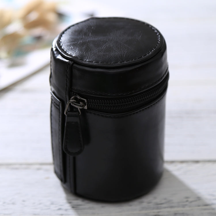 กล่องใส่เลนส์ขนาดเล็กซิปกระเป๋าหนัง PU สำหรับเลนส์กล้อง DSLR ขนาด: 11x8x8 ซม, 11 x 8cm (Brown), 11 x 8cm (Coffee), 11 x 8cm (Black)