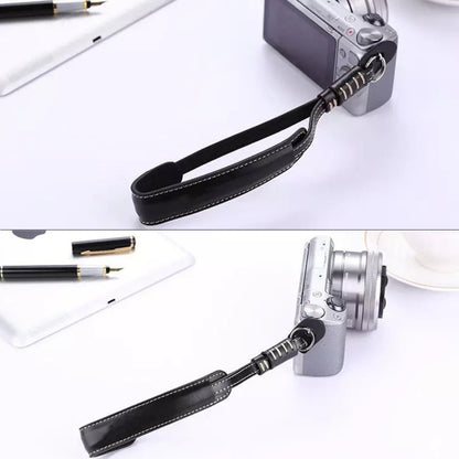 สายรัดข้อมือหนัง PU สายคล้องมือสำหรับกล้อง SLR/DSLR
