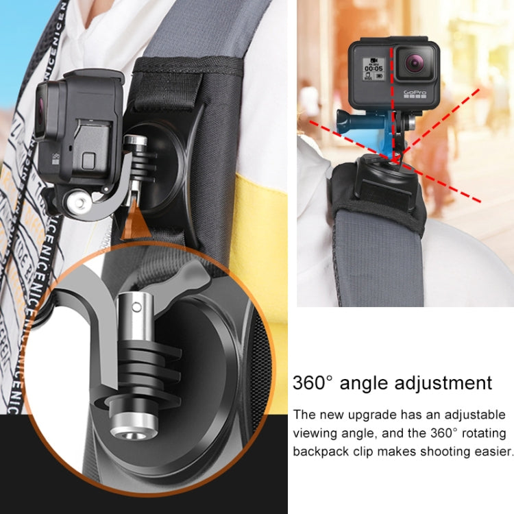 ตะขอและห่วงยึดกระเป๋าเป้สะพายหลัง Rec-Mounts คลิปหนีบเมาท์พร้อมสกรูสำหรับ GoPro HERO9 สีดำ / HERO8 สีดำ / 7/6/5/5 เซสชัน / 4 เซสชัน / 4/3+ / 3/2/1, DJI Osmo Action, Xiaoyi และกล้องแอ็คชั่นอื่นๆ