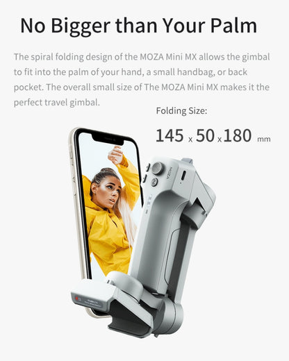 MOZA Mini MX 3 แกนแบบพับได้มือถือกิมบอลโคลงสำหรับกล้องแอคชั่นและสมาร์ทโฟน, Mini MX