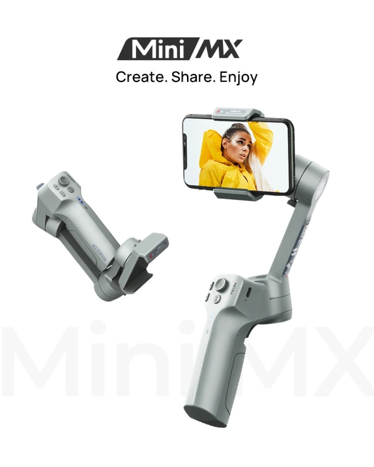 MOZA Mini MX 3 แกนแบบพับได้มือถือกิมบอลโคลงสำหรับกล้องแอคชั่นและสมาร์ทโฟน, Mini MX