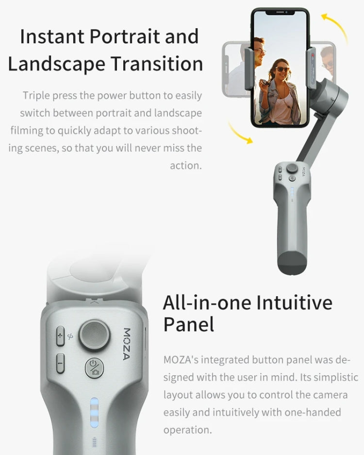 MOZA Mini MX 3 แกนแบบพับได้มือถือกิมบอลโคลงสำหรับกล้องแอคชั่นและสมาร์ทโฟน, Mini MX