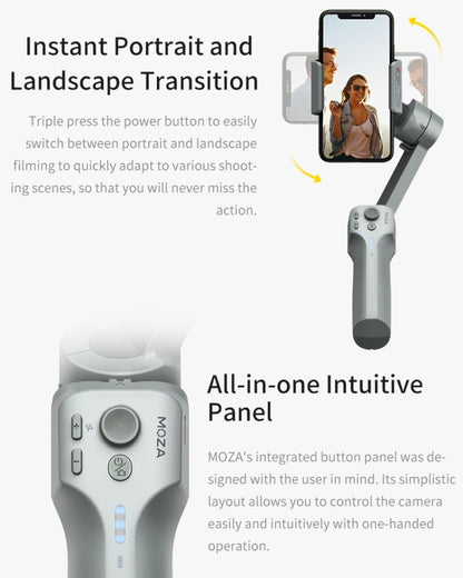MOZA Mini MX 3 แกนแบบพับได้มือถือกิมบอลโคลงสำหรับกล้องแอคชั่นและสมาร์ทโฟน, Mini MX