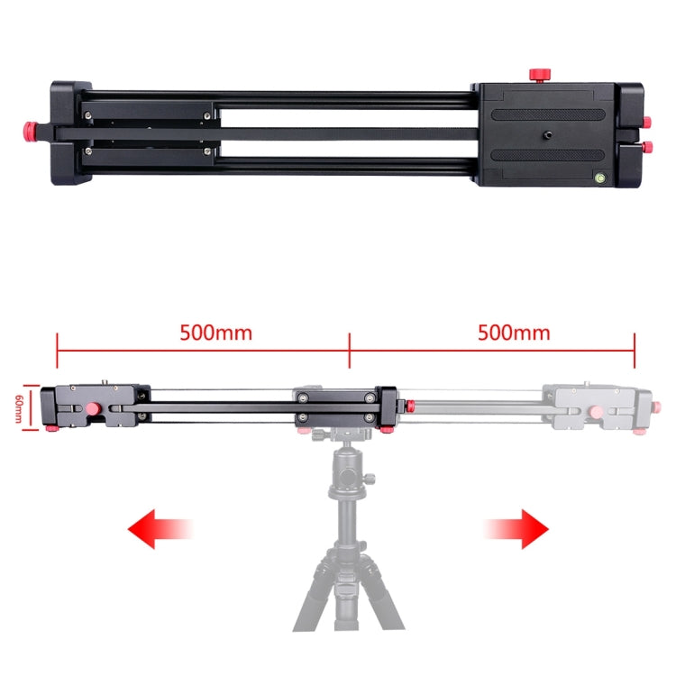 YELANGU YLG0109I 50 ซม./100 ซม. (ติดตั้งบนขาตั้งกล้อง) รางเลื่อนสำหรับกล้อง DSLR/SLR/กล้องวิดีโอ, 50cm / 100cm