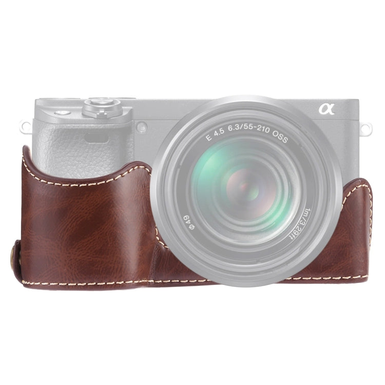 1/4 นิ้วด้ายกล้องหนัง PU ครึ่งกรณีฐานสำหรับ Sony A6400 / ILCE-A6400, For Sony A6400