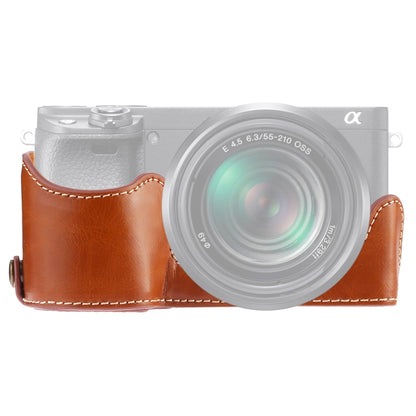 1/4 นิ้วด้ายกล้องหนัง PU ครึ่งกรณีฐานสำหรับ Sony A6400 / ILCE-A6400, For Sony A6400
