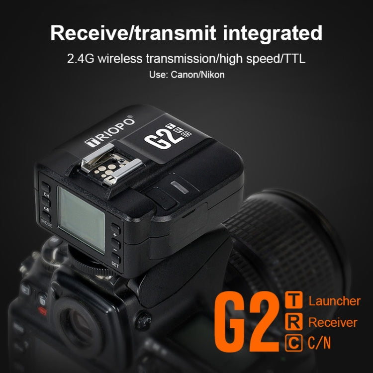 TRIOPO G2 Wireless Flash Trigger 2.4G รับ/ส่งสัญญาณ Dual Purpose TTL ความเร็วสูงสำหรับกล้อง Canon, G2 For Canon Camera