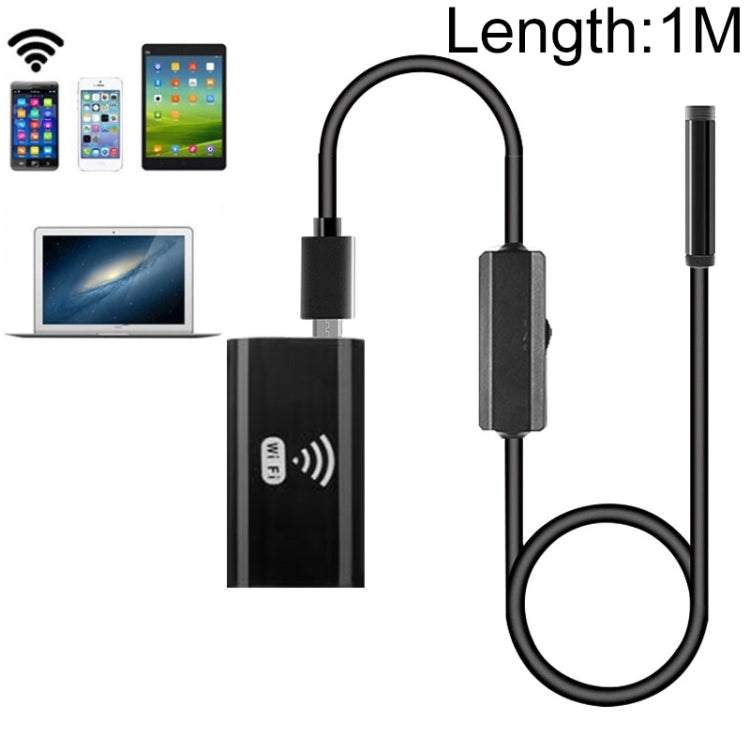 กล้องเอนโดสโคปโทรศัพท์มือถือ F99 HD, กล้องเอนโดสโคปแบบท่อกันน้ำ 8 มม., เวอร์ชัน Wifi, สายไฟแบบยืดหยุ่น, ความยาว: 1 ม., Length: 1m