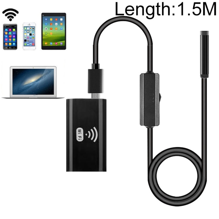 กล้องเอนโดสโคปโทรศัพท์มือถือ F99 HD, กล้องเอนโดสโคปแบบท่อกันน้ำ 8 มม., เวอร์ชัน Wifi, Hardwire, ความยาว: 1.5 ม., Length: 1.5m