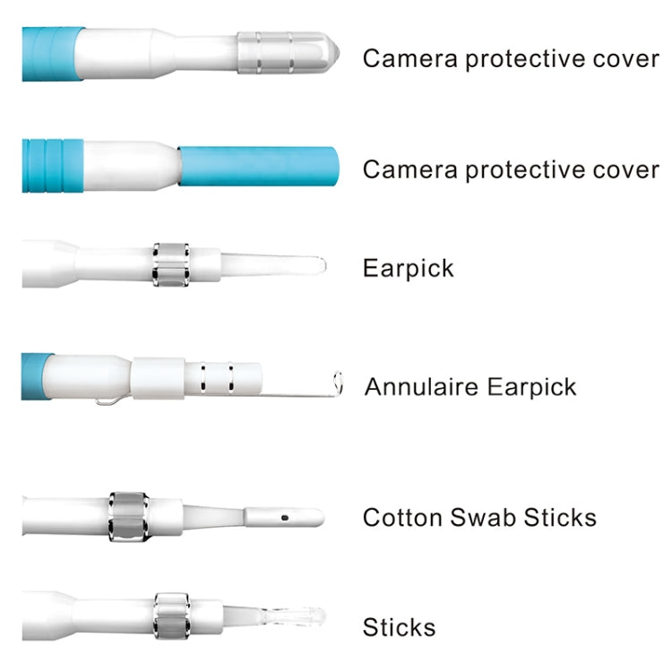 I98 1.3 ล้าน HD Visual Earwax เครื่องมือทำความสะอาด Borescope พร้อมไฟ LED 6 ดวง, เส้นผ่านศูนย์กลางเลนส์: 5.5 มม.