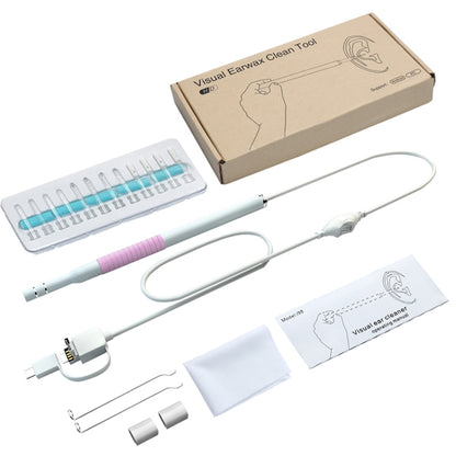 I98 1.3 ล้าน HD Visual Earwax เครื่องมือทำความสะอาด Borescope พร้อมไฟ LED 6 ดวง, เส้นผ่านศูนย์กลางเลนส์: 5.5 มม.