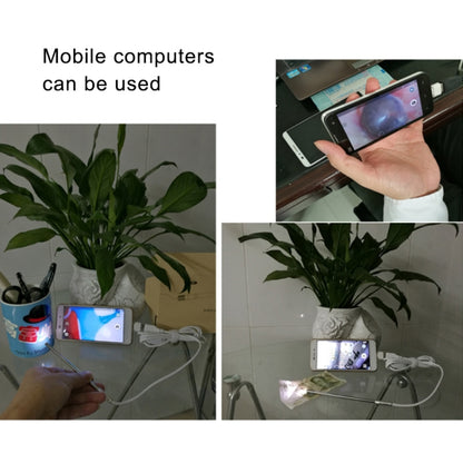 กล้องจุลทรรศน์ดิจิตอล USB 0.3 ล้านพร้อมไฟ LED 6 ดวง เส้นผ่านศูนย์กลางเลนส์: 4.9 มม