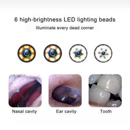 กล้องเอนโดสโคปส่องตรวจฟันจมูกแบบภาพ HD 1MP พร้อมไฟ LED 6 ดวง เส้นผ่านศูนย์กลางเลนส์: 4.3 มม