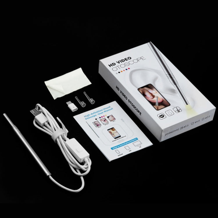 กล้องเอนโดสโคปส่องตรวจฟันจมูกแบบภาพ HD 1MP พร้อมไฟ LED 6 ดวง เส้นผ่านศูนย์กลางเลนส์: 4.3 มม