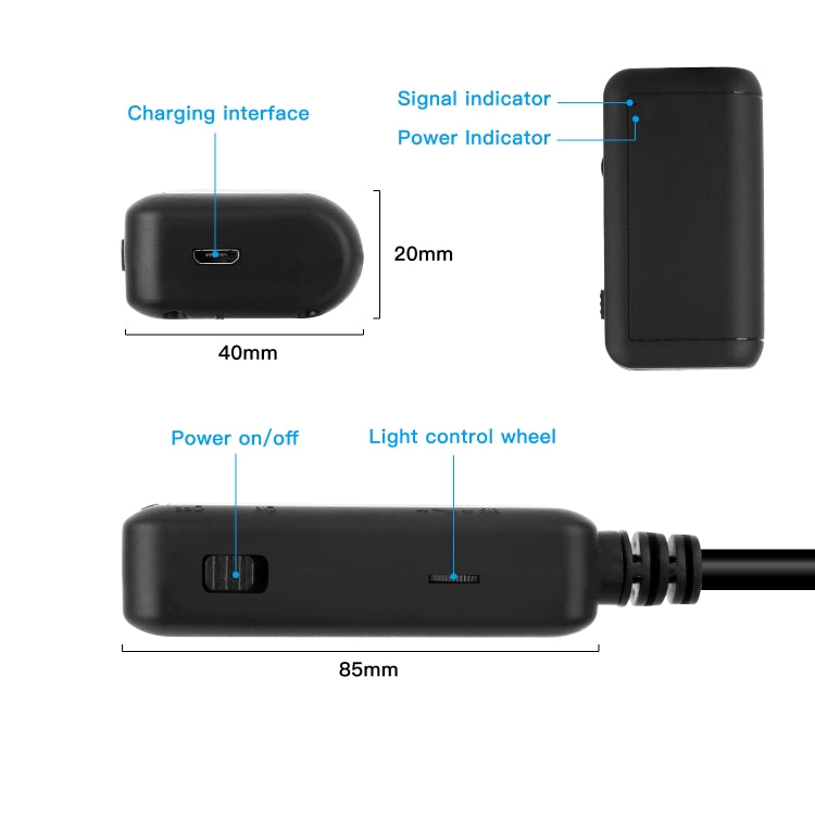 F220 5.5 มม. HD 5.0MP กล้องตรวจสอบเอนโดสโคป WIFI พร้อมไฟ LED 6 ดวง, ความยาว: 5 ม., Length: 5m