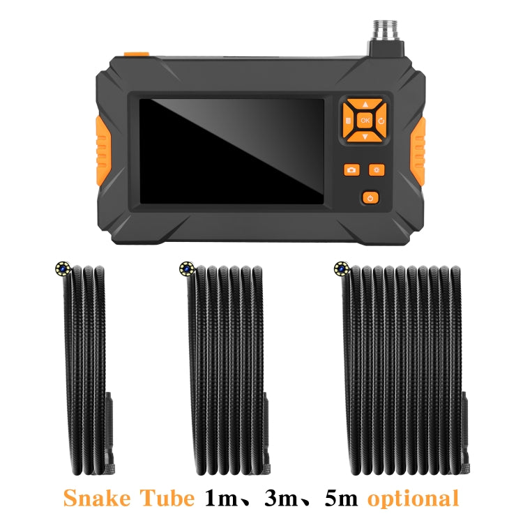 P30 8 มม. IP67 กันน้ำ 4.3 นิ้ว HD กล้องเอนโดสโคปแบบพกพาท่องูกล้องเอนโดสโคปอุตสาหกรรม, ความยาวสายเคเบิล: 1 ม., 1m