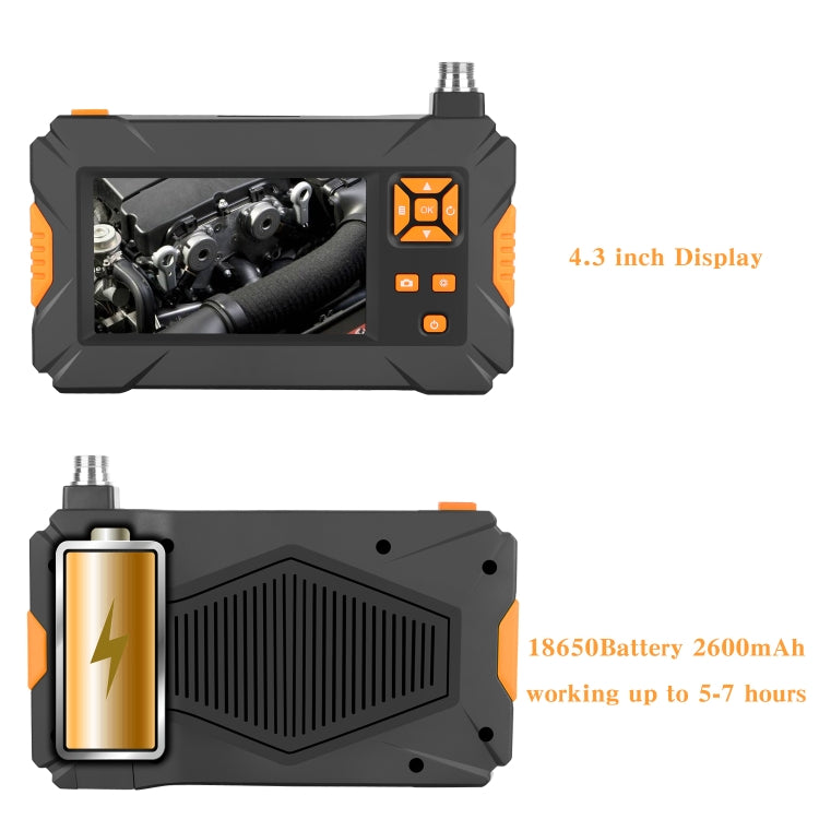 P30 8mm IP67 กันน้ำ 4.3 นิ้ว HD กล้องส่องกล้องแบบพกพาท่องูกล้องส่องทางอุตสาหกรรม, ความยาวสายเคเบิล: 5 ม., 5m (Snake Tube)