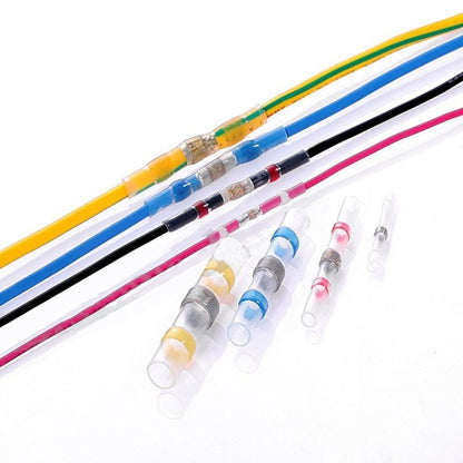 100 ชิ้น AWG26-24 0.25-0.34 มิลลิเมตรซีลก้นหดความร้อนตัวเชื่อมต่อสายไฟสีขาวเทอร์มินัลแขนบัดกรี, 0.25-0.34mm White