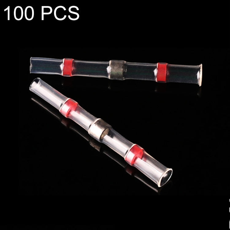 100 ชิ้น AWG22-18 0.5-1.5 มิลลิเมตรซีลความร้อนหดก้นเชื่อมต่อสายไฟสีแดงขั้วประสานแขน, 0.5-1.5mm Red