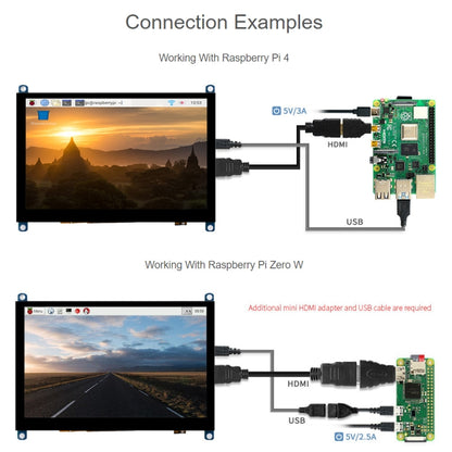 Waveshare 5 นิ้วรุ่น Slimmed-down 800 x 480 แผงกระจกแกร่งหน้าจอสัมผัสแบบ Capacitive LCD (H), 5 inch